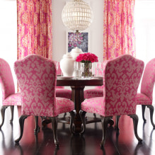 Rosa rominnredning: kombinasjon, valg av stil, dekor, møbler, gardiner og dekor-6