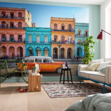 Tapetes sienām ar pilsētām: skati, dizaina idejas, sienas gleznojumi, 3d, krāsa, 8 kombinācija