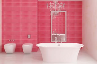 Rozā vannas istabas dizains