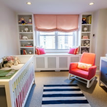 Römische Vorhänge im Kinderzimmer: Design, Farbschema, Kombination, Dekor-3