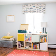 Römische Vorhänge im Kinderzimmer: Design, Farben, Kombination, Dekor-5