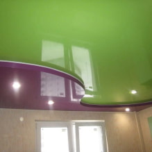 Kombine germe tavanlar: renk, doku, diğer malzemelerle kombinasyon, çok seviyeli-4