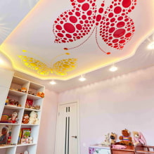 Plafond tendu illuminé: types (autour du périmètre, à l'intérieur), couleur, idées pour différents types de plafonds-5