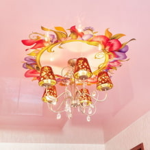 Plafond rose: types (stretch, cloisons sèches, etc.), stores, combinaisons, éclairage-2