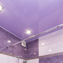Soffitto lilla: tipi (tratto, muro a secco, ecc.), Combinazioni, design, illuminazione-6