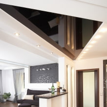 Figured ceiling: design, types (stretch, plasterboard, etc.), geometric, curved shapes-2