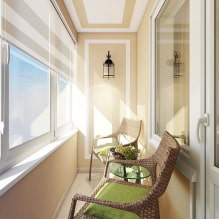 Lubų apdaila balkone ar lodžijoje: medžiagų rūšys, spalva, dizainas, apšvietimas-3