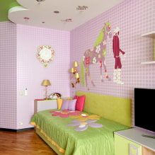 Çocuk odasında tavan seçimi için ipuçları: türleri, rengi, tasarımı ve çizimleri, kıvırcık şekiller, aydınlatma-5
