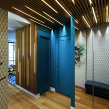 Trần trong hành lang: các loại, màu sắc, thiết kế, cấu trúc xoăn ở hành lang, chiếu sáng-4