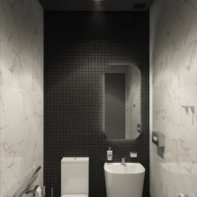 Siling di tandas: jenis bahan, struktur, tekstur, warna, reka bentuk, lampu-7