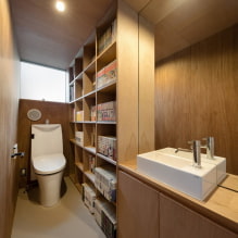 Tuvalette tavan: malzeme, yapı, doku, renk, tasarım, aydınlatma türleri-8