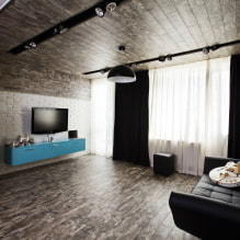 Techo estilo loft: tipos, color, opciones de decoración, iluminación, ejemplos en el interior-8