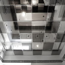 Zrcadlový strop v interiéru - nápady na zavěšení a zavěšení konstrukcí-6