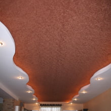 Teksturoitu venyvä katto: puun, rappaus, brokaatti, peili, betoni, nahka, silkki jne. -5