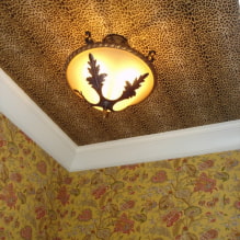 Текстуриран таван за опъване: имитация на дърво, мазилка, брокат, огледало, бетон, кожа, коприна и т.н.-7