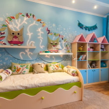 Décoration murale dans une chambre d'enfant: types de matériaux, couleur, décor, photo à l'intérieur-0
