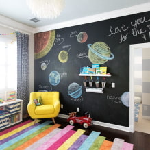 Décoration murale dans une chambre d'enfant: types de matériaux, couleur, décor, photo à l'intérieur-5