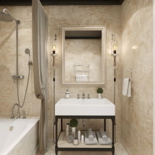 Banyoda dekoratif sıva: türleri, rengi, tasarımı, dekorasyon seçenekleri (duvarlar, tavan) -0