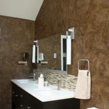 Dekorativ puds i badeværelset: typer, farve, design, dekorationsmuligheder (vægge, loft) -1