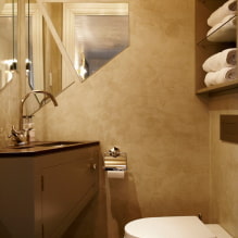 Yeso decorativo en el baño: tipos, color, diseño, opciones de decoración (paredes, techo) -2