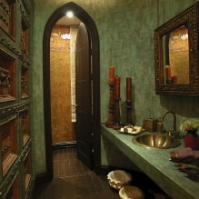 Dekorativna žbuka u kupaonici: vrste, boja, dizajn, obloge (zidovi, strop) -4