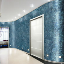 Gesso decorativo no corredor e corredor: tipos, cores, idéias de design moderno-2