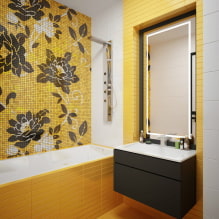 Veggdekorasjon på badet: typer, designalternativer, farger, eksempler på dekor-6