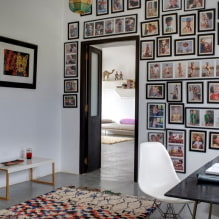 Decoração de parede com fotografias: design, layout, tema, foto no interior dos quartos-6