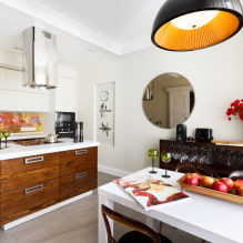 Miroir dans la cuisine: types, formes, tailles, design, options d'aménagement à l'intérieur-1