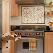 Panou pe bucătărie: vederi, alegerea locației, design, desene, fotografii în diverse stiluri-1