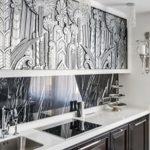 Panel on the kitchen: views, choice of location, design, drawings, photos in various styles-3