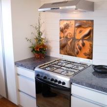 Painel na cozinha: vistas, escolha de local, design, desenhos, fotos em vários estilos-4