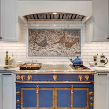 Panel en la cocina: vistas, elección de ubicación, diseño, dibujos, fotos en varios estilos-8