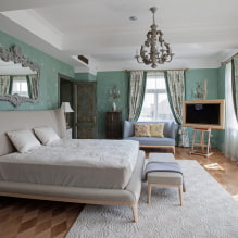 TV în dormitor: opțiuni de amplasare, design, fotografie în diferite stiluri de interior-0