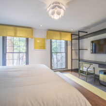TV u spavaćoj sobi: mogućnosti lokacije, dizajn, fotografija u različitim stilovima interijera-1