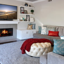TV au-dessus de la cheminée: vues, choix de l'emplacement, exemples dans différents styles-0