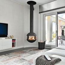 Sala de estar con chimenea y TV: vistas, opciones de pared, ideas para un apartamento y una casa-2