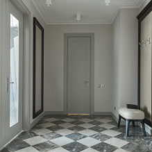 דלתות אפורות בפנים: סוגים, חומרים, גוונים, עיצוב, שילוב עם רצפה, קירות -5