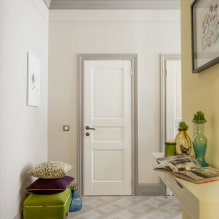 Pintu putih di pedalaman: jenis, reka bentuk, kelengkapan, gabungan dengan warna dinding, lantai-6