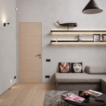 Porte nel soggiorno (hall): tipi, materiali, colore, design, scelta della forma e dimensione-6