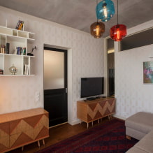 Dveře v obývacím pokoji (hala): typy, materiály, barva, design, výběr tvaru a velikosti-7