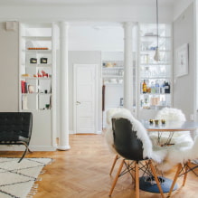 Oblouk v obývacím pokoji (hala): typy, materiály, design, umístění-4