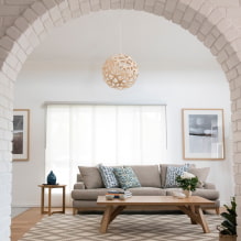 Arch in the living room (hall): types, materials, design, location-5