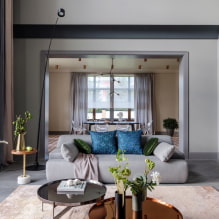 Oblouk v obývacím pokoji (hala): typy, materiály, design, umístění-6