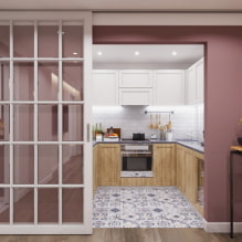 Kuchyňský kout v bytě: design, tvary a uspořádání, barva, možnosti osvětlení-0