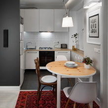 Virtuvėlė bute: dizainas, forma ir vieta, spalva, apšvietimo galimybės-4