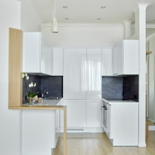 Dapur kecil di apartmen: reka bentuk, bentuk dan susun atur, warna, pilihan lampu-5