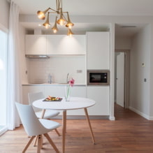 Virtuve dzīvoklī: dizains, formas un plānojums, krāsa, apgaismojuma iespējas-6