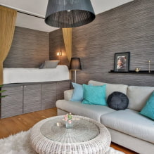 Design af en etværelses lejlighed med en niche: foto, layout, møbler arrangement-5
