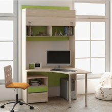 Corner computer table: photo in the interior, design, types, materials, colors-3
